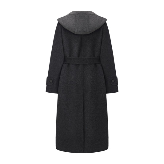 Sesame Noir - Hooded Wool Coat