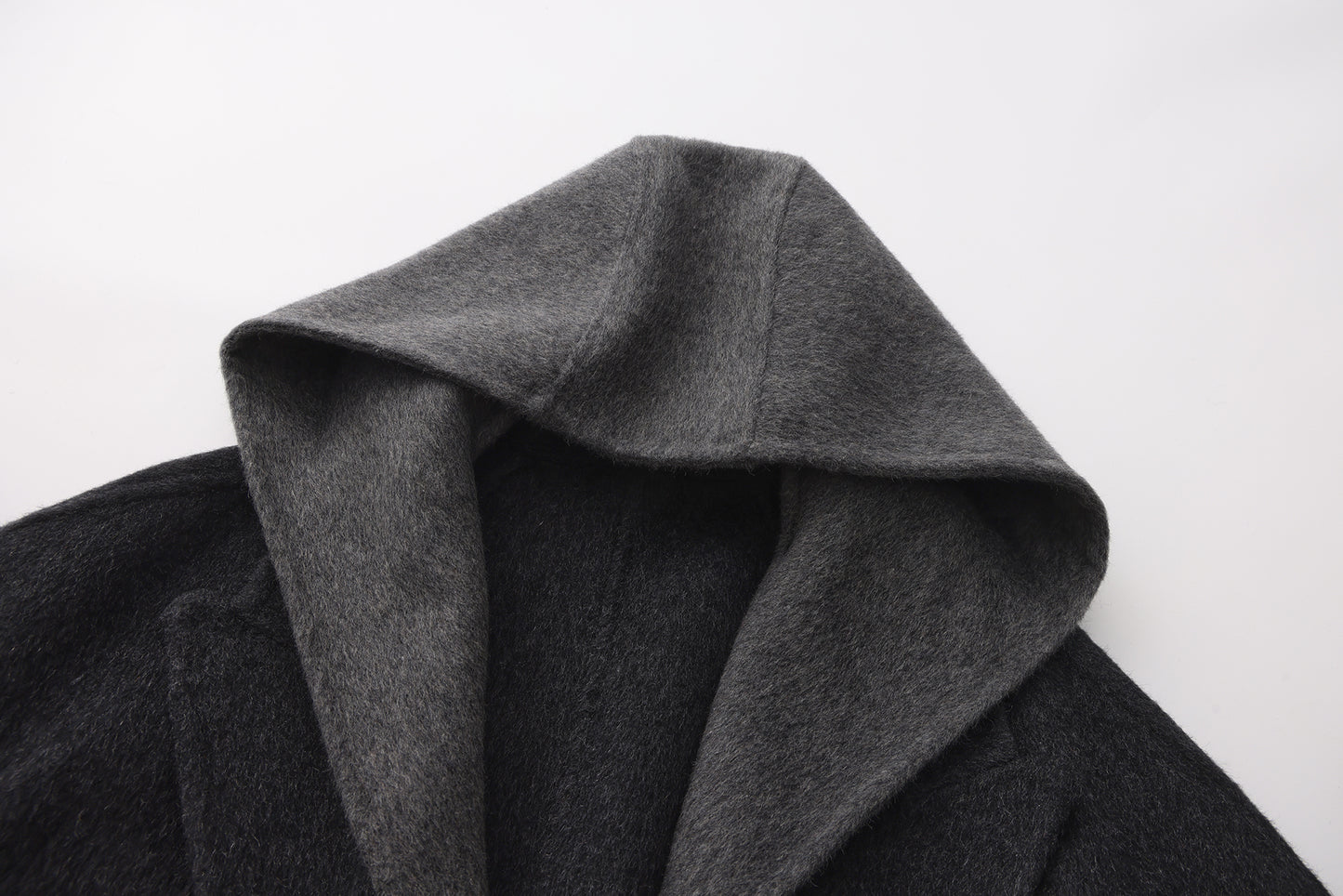 Sesame Noir - Hooded Wool Coat